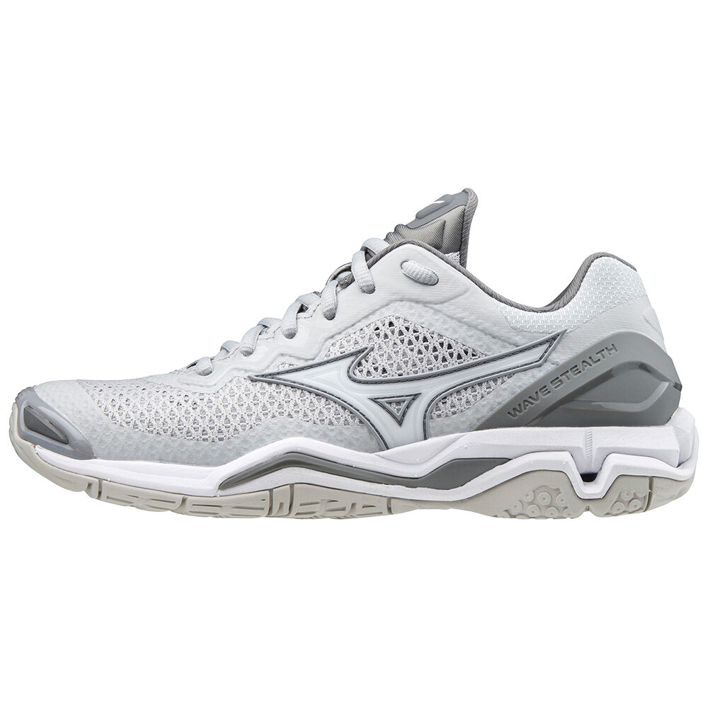 Womens Mizuno Wave Stealth V Nb Netball Shoes White/Grey Philippines (EGPBYL467)